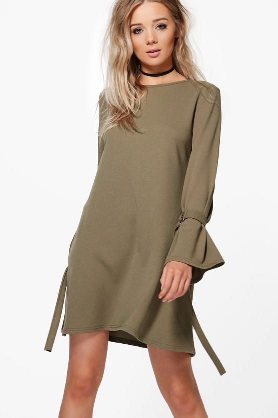 Jamie D-Ring Tie Sleeve Swing Dress